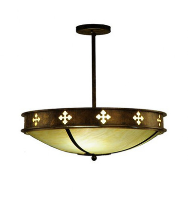 Byzantine 3 Light Semi Flush Mount 19 x 20 Inches by Meyda Tiffany - 245549