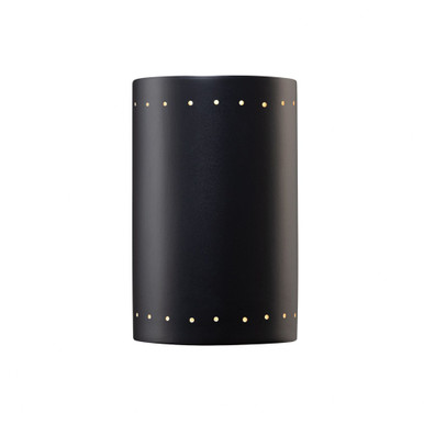 Ambiance Large ADA Cylinder Perfs Closed Top Wall Sconce by Justice Design - CER-5290