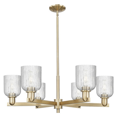 Bridal Veil 6 Light Stem Chandelier 34.711 Inch Tall by Innovations - 716-6CR-CB-G559-5SDY