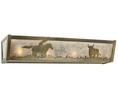 Cowboy & Steer 4 Light Bath Vanity 4.5 x 5.5 Inches by Meyda Tiffany - 113548