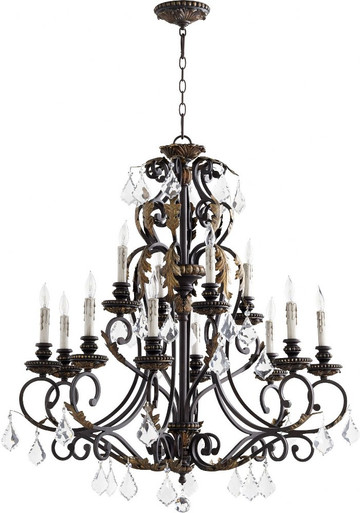 Rio Salado 12 Light Large 2 Tier Chandelier by Quorum - 6157-12-44
