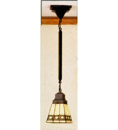 Diamond Band Mission 1 Light Square Mini Pendant 41 x 7 Inch by Meyda - 49108