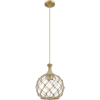 Astor 1 Light Cord Hung Rope Mini Pendant 13.88 X 10 Inch by Innovations - 415-1PR-BB-G122-10RB