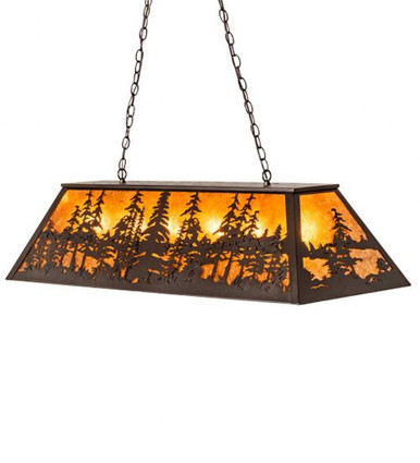 Tall Pines 6 Light Oblong Pendant 24 x 17 Inch by Meyda Tiffany 217916 - 217916