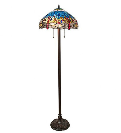 Tiffany Hanginghead Dragonfly 60 Inch H Floor Lamp by Meyda Tiffany - 118843