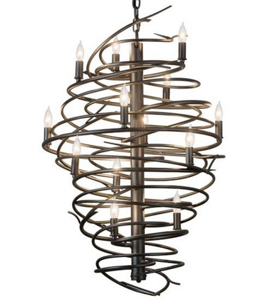 Cyclone 13 Light Chandelier 38 x 24 Inches Wide by Meyda Tiffany - 181100