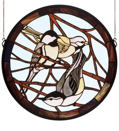 Backyard Friends 18 Inch Stained Glass Window I by Meyda Tiffany - 48607