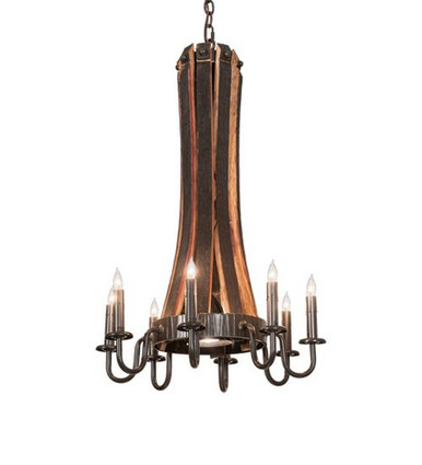 Barrel Stave Madera 8 Light Chandelier 36 x 20 Inches Wide by Meyda Tiffany - 219855