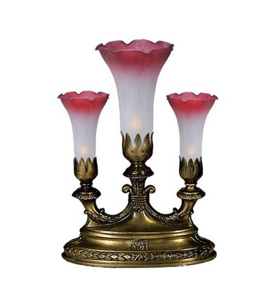 Pond Lily 3 Light Accent Lamp 13 In H and 4.5 In W by Meyda Tiffany 12050 - 12050