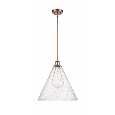 Berkshire Glass 1 Light Pendant 17 Inch Tall X 16 Inch Wide by Innovations - 516-1S-AC-GBC-164
