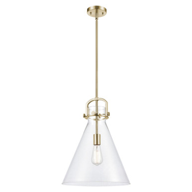 Newton Cone 1 Light Pendant 15 Inch Tall and 14 Inch Wide by Innovations - 410-1SL-CB-G411-14CL