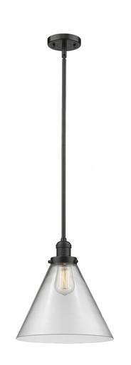 Cone 1 Light Stem Hung Mini Pendant 16 Inch and 12 Inch Wide by Innovations - 201S-OB-G42-L