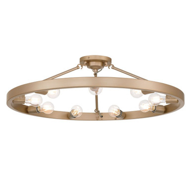 Castile 9 Light Semi Flush Mount 9.38 Inch Tall and 32 Inch Wide by Golden - 1019-9SF FRG