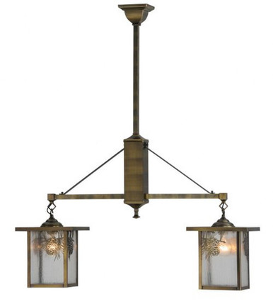 Hyde Park Winter Pine 2 Light Island Pendant 42 x 5 Inches by Meyda Tiffany - 57953
