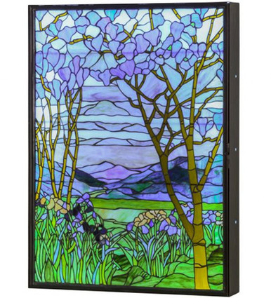 Tiffany Magnolia & Iris 40.5 Inch 36W LED Lighted Window by Meyda Tiffany - 151565