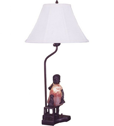 Silhouette 1 Light Girl With Puppy Accent Lamp by Meyda Tiffany - 24166