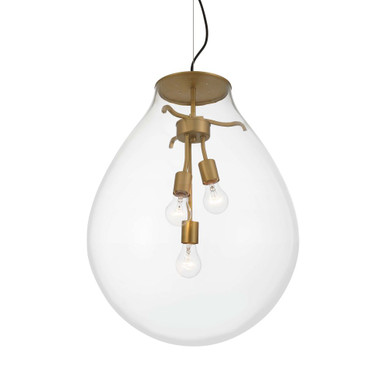 Drop 3 Light Pendant 25 Inch Tall and 18.88 Inch Wide by Golden - 2088-20P