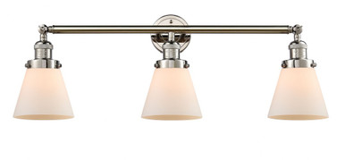 Cone 3 Light Bath Vanity 11 Inch Tall and 30 Inch Wide by Innovations - 205-PN-G61