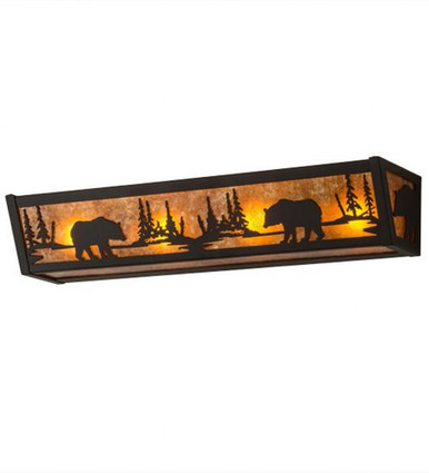 Bear at Lake 4 Light Bath Vanity 4.5 x 24 Inches by Meyda Tiffany 180440 - 180440