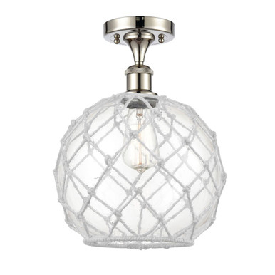 Farmhouse Rope 1 Light Semi Flush Mount 13.25 X 10 Inch Wide by Innovations - 516-1C-G12-10R