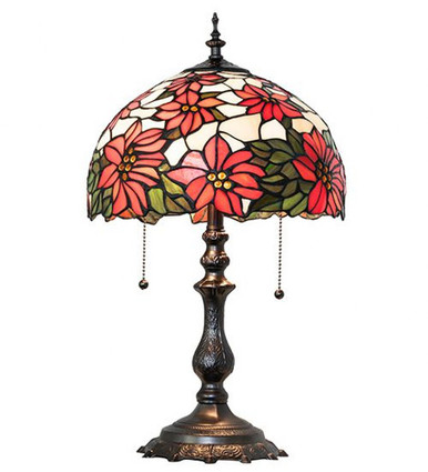 Poinsettia  2 Light Table Lamp 20 Inch H and 12 Inch W by Meyda Tiffany - 269101