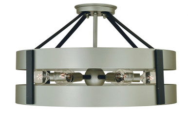 Orion 6 Light 18 Inch Wide Semi Flush Mount by Framburg - 5384 SP/MBLACK