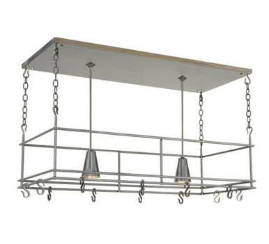 Spartan 2 Light Pot Rack 31 Inches Tall and 22 Inches Wide by Meyda Tiffany - 121711