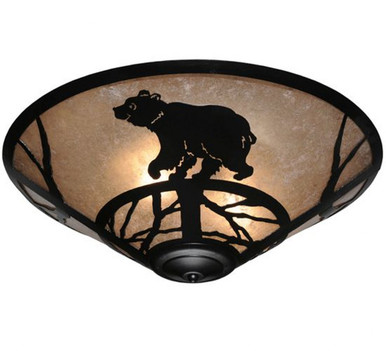 Happy Bear on the Loose 36W 3 LED Flush Mount 8 x 22 In by Meyda Tiffany - 113405