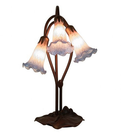 Pink/Blue Pond Lily 3 Light Accent Lamp by Meyda Tiffany - 14670