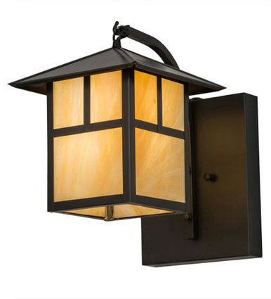 Seneca T Mission 1 Light Curved Arm Wall Sconce 13.5 x 9.25 Inch by Meyda - 172641