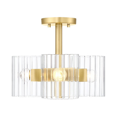 Aries 3 Light Semi Flush Mount 15 Inch Wide by Designers Fountain - D284C-SF-BG