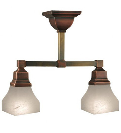Bungalow 2 Light Semi Flush Mount 15.5 x 5 Inches by Meyda Tiffany - 129083