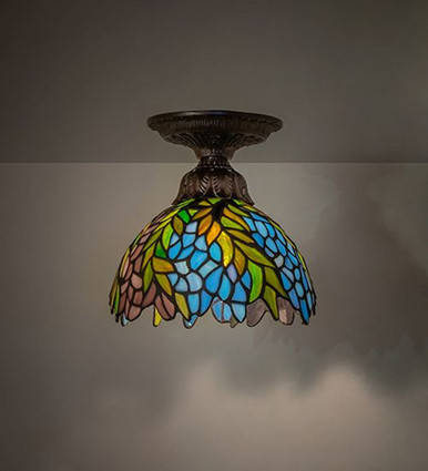 Tiffany Honey Locust 1 Light Flush Mount 8 x 8 In by Meyda Tiffany - 276099