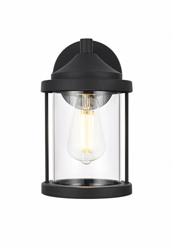 Roy 1 Light Outdoor Wall Mount 10 Inch Tall and 6 Inch Wide by Elegant - OD402W10BK