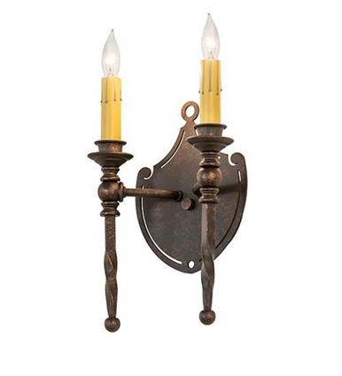 Malta Crest 2 Light Wall Sconce 12 x 8 Inches by Meyda Tiffany - 120642
