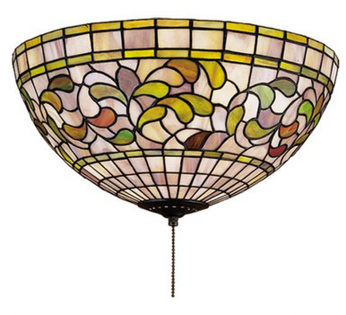 Tiffany Turning Leaf 3 Light 16 Inch Wide Flush Mount by Meyda Tiffany - 27442
