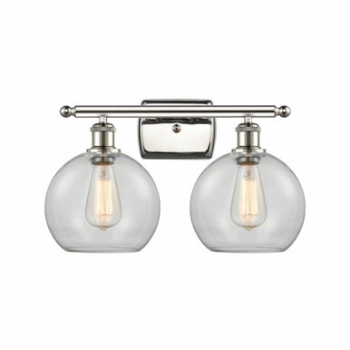 Athens 2 Light Bath Vanity 11 Inch Tall and 18 Inch Wide by Innovations - 516-2W-PN-G122-8