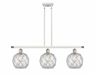 Farmhouse Rope 3 Light Industrial Oversized Island Pendant by Innovations - 516-3I-WPC-G122-8RW