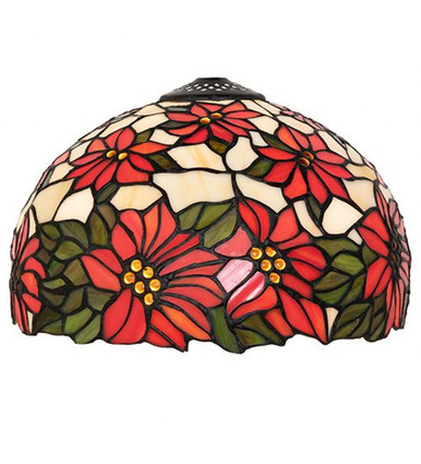 Poinsettia - Shade-7.5 Inches Tall and 12 Inches Wide by Meyda Tiffany - 65382