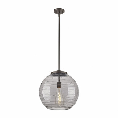 Athens Deco Swirl 1 Light Stem Hung Pendant 15.88 X 15.75 by Innovations - 221-1S-OB-G1213-16SM