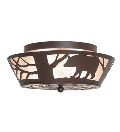 Bear on the Loose 2 Light Flush Mount 7 x 16 In by Meyda Tiffany 51328 - 51328