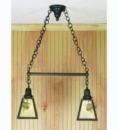 Winter Pine 2 Light Island Pendant 30 x 6 Inches by Meyda Tiffany - 52206