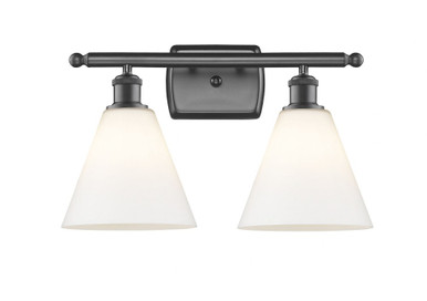 Berkshire Glass 2 Light Bath Vanity 11 Inch and 18 Inch Wide by Innovations - 516-2W-OB-GBC-81