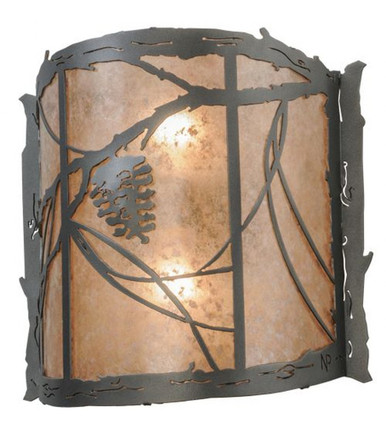 Whispering Pines 2 Light Wall Sconce 14.5 x 15 Inch by Meyda Tiffany - 13875