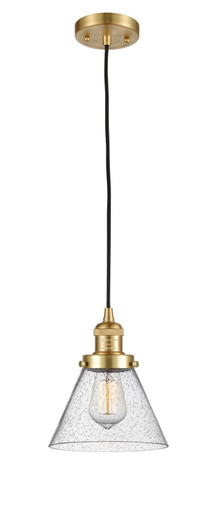 Cone 1 Light Cord Hung Mini Pendant 9.13 and 7.75 Inch Wide by Innovations - 201C-SG-G44