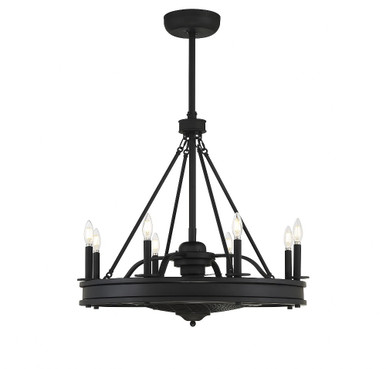 Lyon 32W 8 LED Fan D Lier 27.5 inches tall by 30 inches wide by Savoy House - 39-FD-124