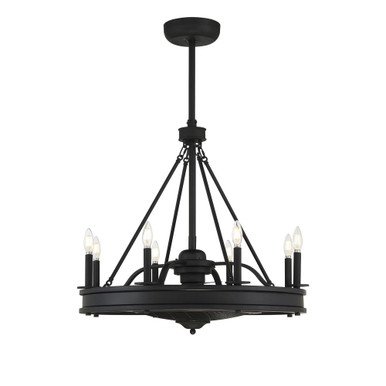 Lyon 32W 8 LED Fan D Lier 28 inches tall by 30 inches wide by Savoy House - 39-FD-124
