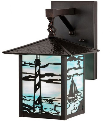 Seneca Lighthouse Sailboat 1 Light Wall Sconce 13.75 x 9 Inch by Meyda - 203615