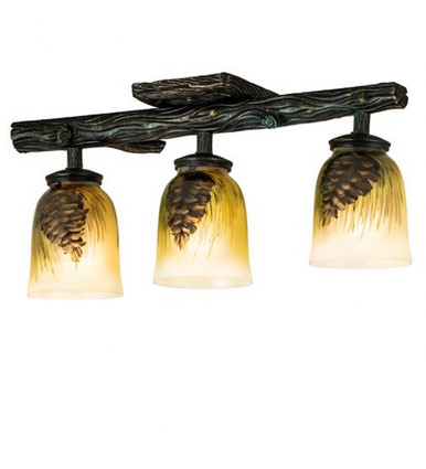Pinecone 3 Light 6 Inch Wide Semi Flush Mount by Meyda Tiffany - 34470