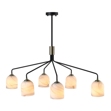 Crema 6 Light Chandelier 17.32 Inch Tall and 40.55 Inch Wide by Artcraft - SC13376BB